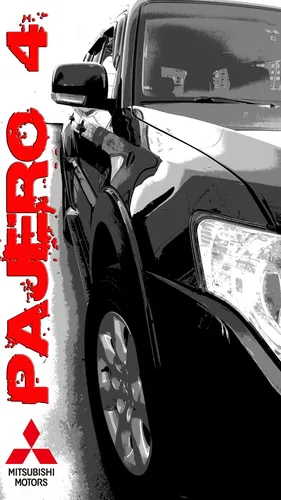 Митсубиси Обои на телефон черный автомобиль с красным текстом