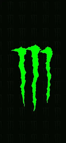 Монстр Обои на телефон зелено-черный логотип