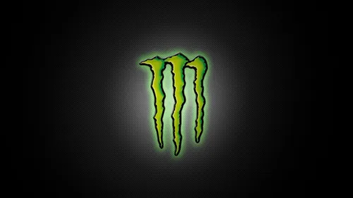 Монстр Обои на телефон зеленый логотип на черном фоне