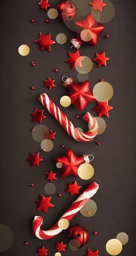 Новогодний Зимние Обои на телефон красная поверхность с множеством маленьких красных и белых звездообразных объектов