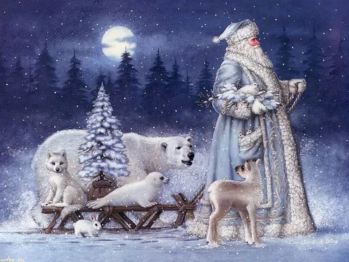Новогодний Зимние Обои на телефон группа волков на снегу