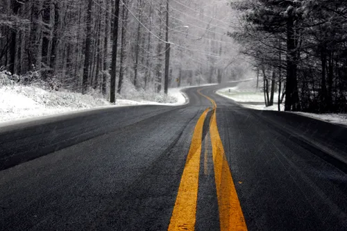 Погода Обои на телефон дорога со снегом на обочине