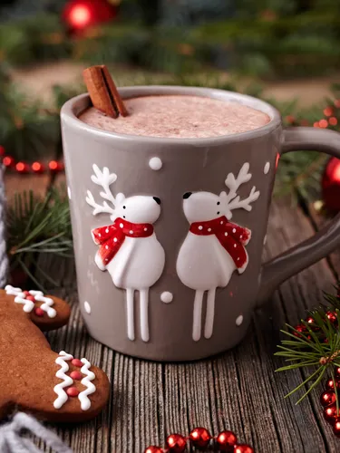 Новогодние Картинки чашка кофе со снеговиком и кекс