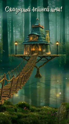 Спокойной Ночи Картинки мост через воду