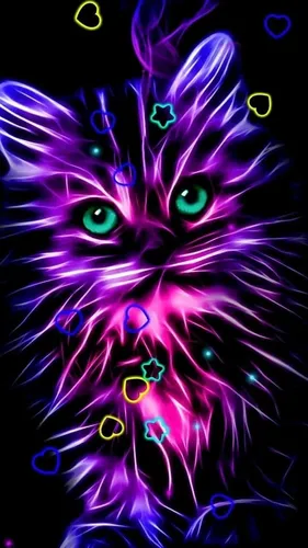 На Телефон Картинки кошка со светящимися глазами