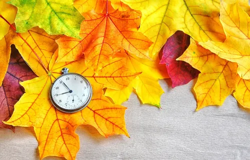 Осень Картинки часы на столе