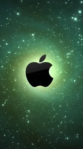 Зеленые Обои на телефон логотип черного яблока
