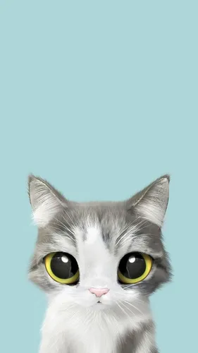 Котики Арт Обои на телефон кошка с желтыми глазами