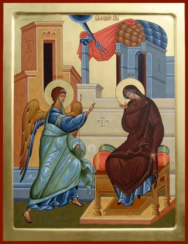 Святая Мелания Младшая, Пьетро Каваллини, Благовещение Картинки картина с изображением мужчины и женщины