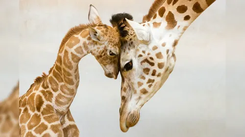 Животных Картинки жираф и его теленок