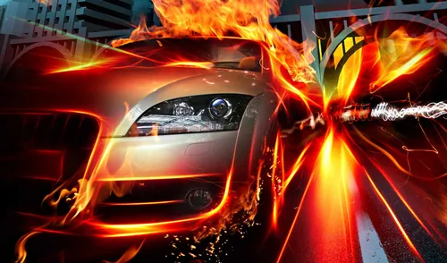 Машин Картинки автомобиль с пламенем, выходящим из него
