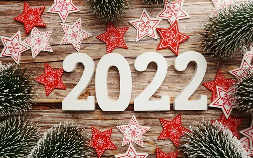 С Новым Годом 2022 Картинки знак с красно-белым текстом
