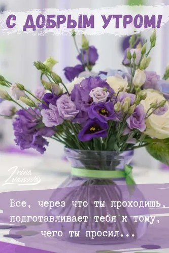 Красивые С Добрым Утром Картинки ваза с цветами