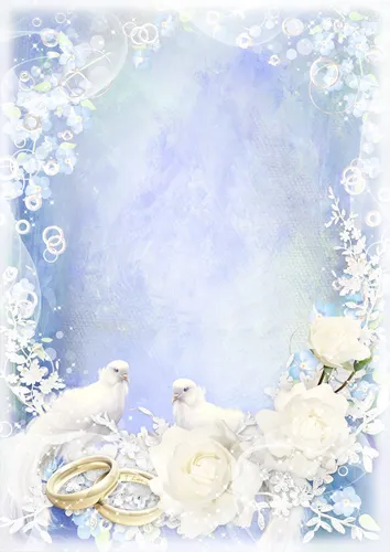 Фон Картинки синий цветочный фон с белыми птицами