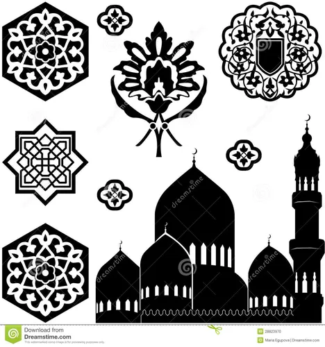 Исламские Картинки группа черно-белых кругов с текстом