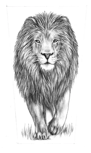 Для Срисовки Карандашом Картинки лев с длинными волосами