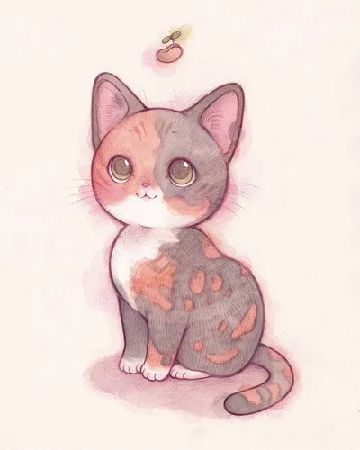 Котиков Картинки маленькая розовая кошка