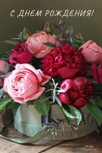 На День Рождения Картинки букет розовых цветов