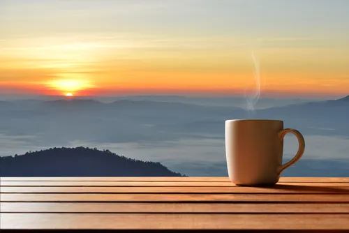 С Добрым Утром Со Смыслом Картинки чашка кофе на столе