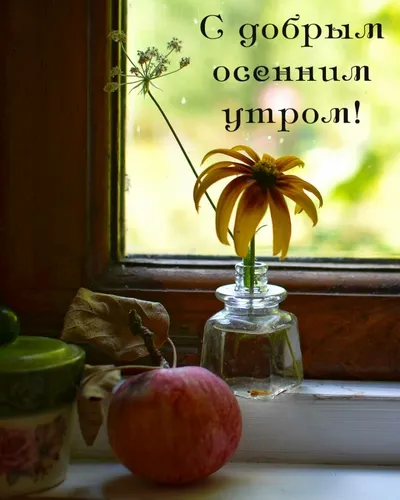 Красивые С Добрым Осенним Утром Картинки ваза с цветами и свечой