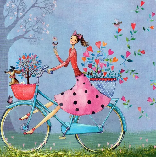 Мари Лоренсен, Позитивные Картинки девушка на велосипеде