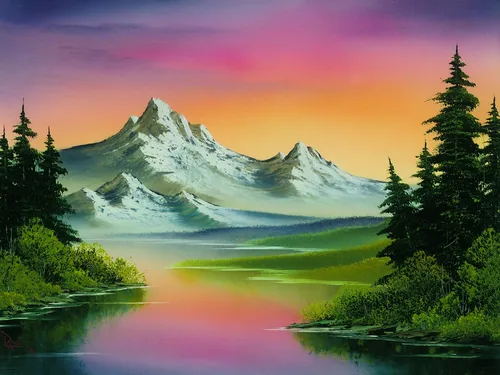 Природа Картинки река с горой на заднем плане
