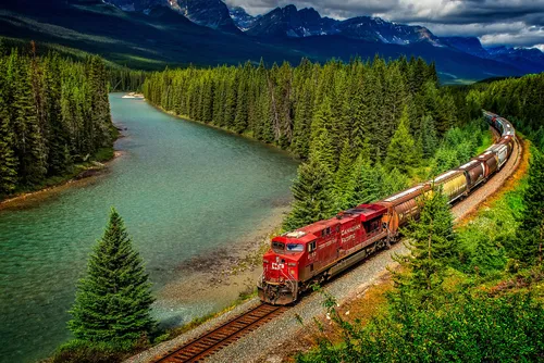 Природа Картинки поезд едет по рельсам