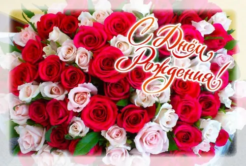 День Рождения Картинки букет из красных и белых роз
