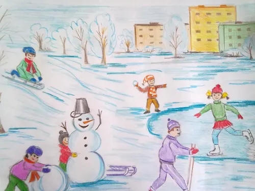 Франсуа Вальтери, Берил Кук, Зимние Картинки группа детей в снежной среде