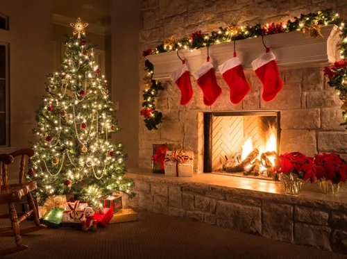Рождество Картинки елка в комнате