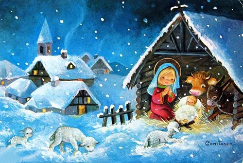 Рождество Картинки картина с изображением человека и группы плюшевых медведей на снегу