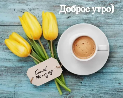 Стильные Доброе Утро Картинки чашка чая с цветком
