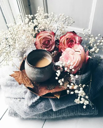 Стильные Доброе Утро Картинки ваза с цветами