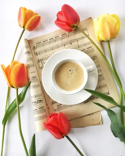 Стильные Доброе Утро Картинки чашка чая с розами
