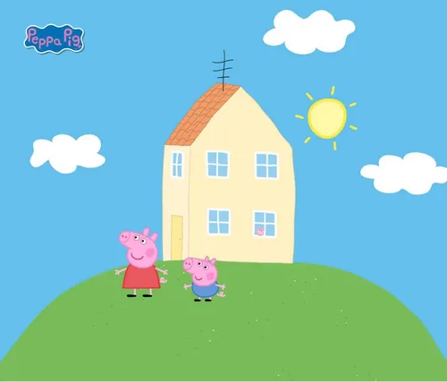 Дом Свинки Пеппы Картинки дом с парой свиней перед ним