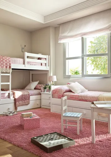 Для Девочек Картинки спальня с розовой кроватью и розовой кроватью