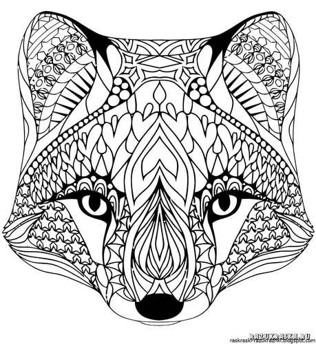 Раскраски Картинки черно-белый рисунок волка