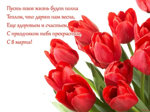 С Праздником 8 Марта Картинки группа красных цветов