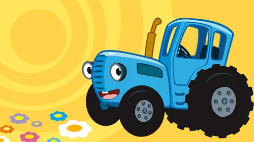 Синий Трактор Картинки сине-желтый игрушечный грузовик