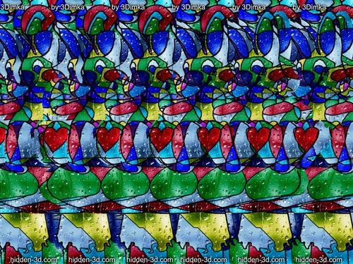 Стерео Картинки группа разноцветных леденцов