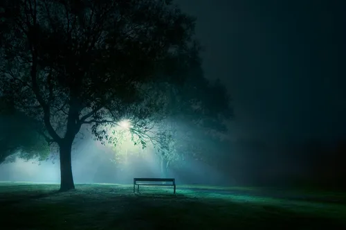 Грустная Картинка Картинки скамейка под деревом ночью