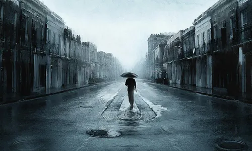 Грусть Картинки человек, идущий под дождем с зонтиком