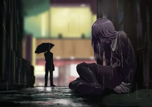 Грусть Картинки человек, сидящий на полу с зонтиком