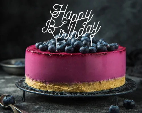 С Днем Рождения Мальчику Картинки торт с фиолетовой глазурью и ягодами сверху