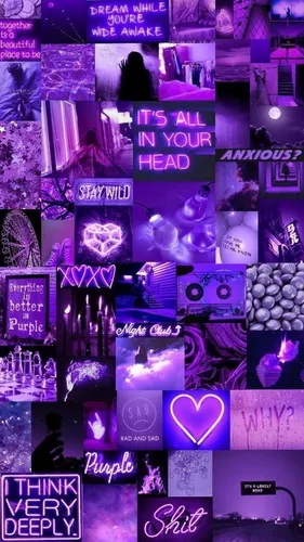 Фиолетовые Обои на телефон коллаж из видеоигры