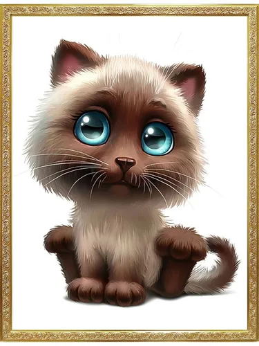 Мультяшные Картинки кот с голубыми глазами
