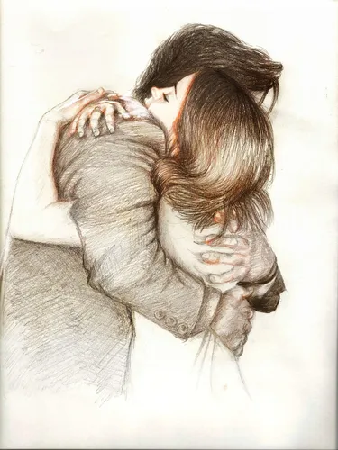 Обнимашки Картинки мужчина и женщина целуются