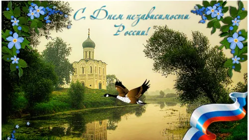 С Днем России Картинки человек прыгает в пруд
