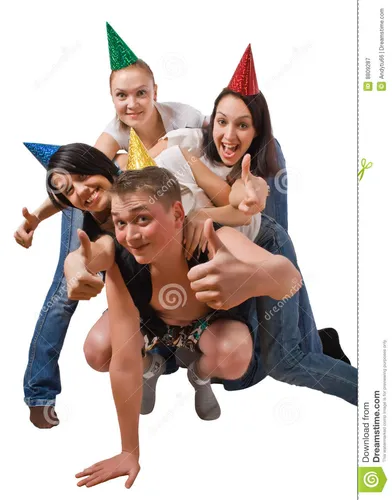 Смешные Людей Картинки группа людей в шляпах для вечеринок