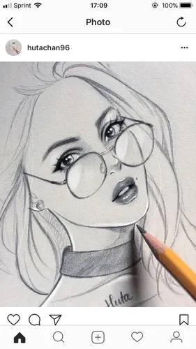 Срисовать Картинки девушка в очках